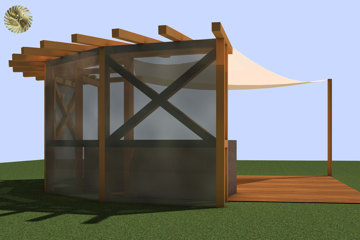 Außenanlagen Terrasse Planung einer Terrasse mit großer Pergola / Weimar