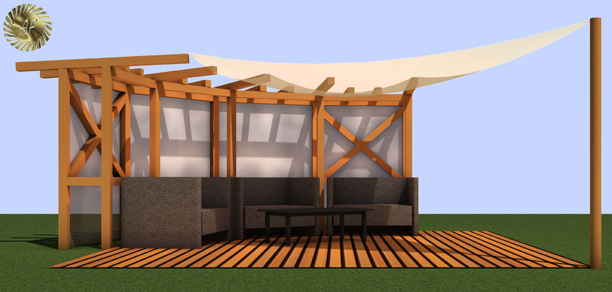 Außenanlagen Terrasse Planung einer Terrasse mit großer Pergola / Weimar